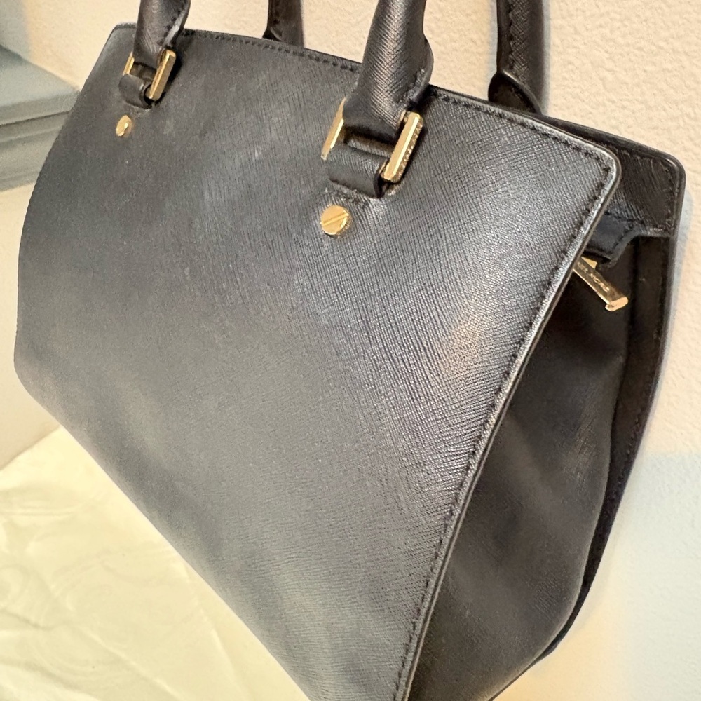 Michael Kors Black Selma Saffiano Leather Satchel - Picture 6 of 16